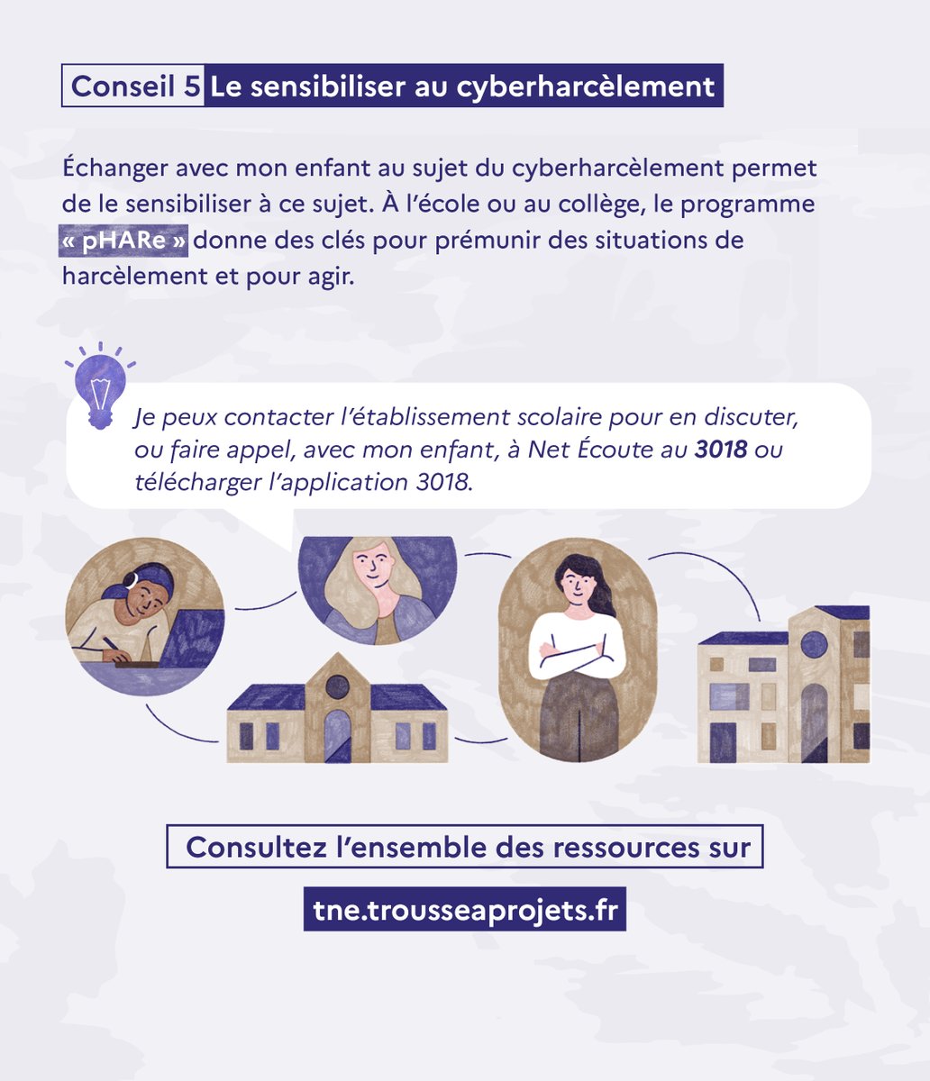 [#EducationDay ]
Il est parfois difficile d'avoir les bons mots pour sensibiliser son enfant : à l'occasion de la Journée internationale de l'#éducation, retrouvez 5 conseils pour accompagner au mieux votre enfant dans son apprentissage des usages numériques📱