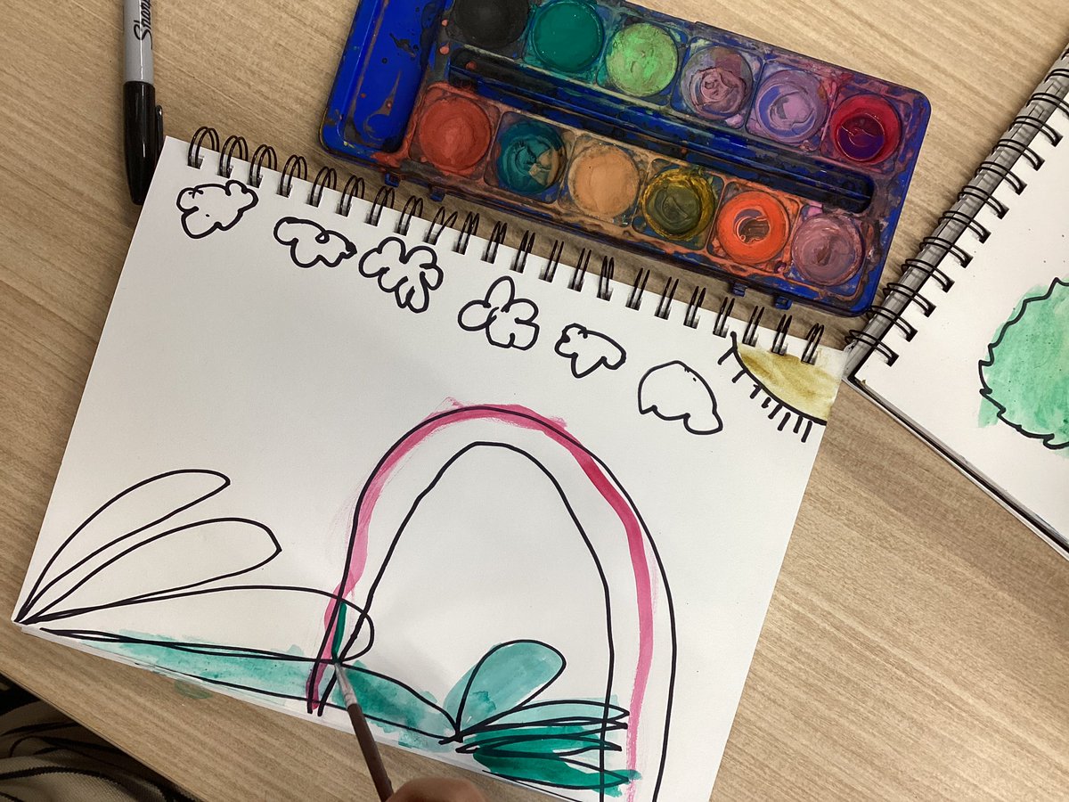 LewisNewman12's tweet image. Water colour and Sharpie are such great materials to express our ideas and creativity. #RCHKpyp
