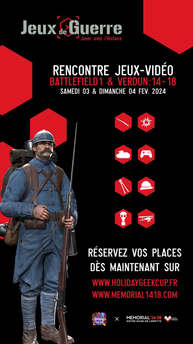 Rencontre jeux vidéos au Mémorial 14-18 à #Souchez : un temps de rencontre entre joueurs et historiens, sur un site de #mémoire inscrit à l'Unesco, pour décrypter les images de la Grande Guerre dans les jeux vidéo 📷 ℹ️ tinyurl.com/Rencontre-jeux…