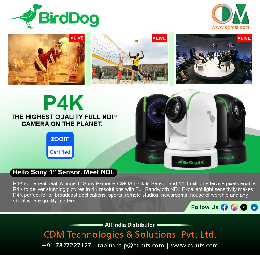 CDMTS's tweet photo. P4K
THE HIGHEST QUALITY FULL NDI® CAMERA ON THE PLANET.
#4KUHD #ndi #camera #picture #resolution #sensor #pixel #P4K #broadcast #studio #broadcasting #sports #Newsroom #quality #cdmts #cdmtechnologies #cdmgroup #birddog #birddogtv #Birddogcamera #Birddogflex #shoot #worship #Sony https://t.co/xy0zjXfJCc