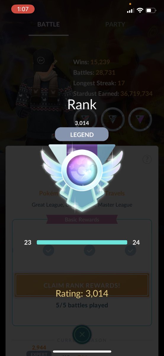 Legend done….finally. After being top 50 after retro, just got stuck in the washing machine of the 2500-2700s. s/o <a href="/BadMewtwosHQ/">BadMewtwosHQ</a> and GGs to my opponents.