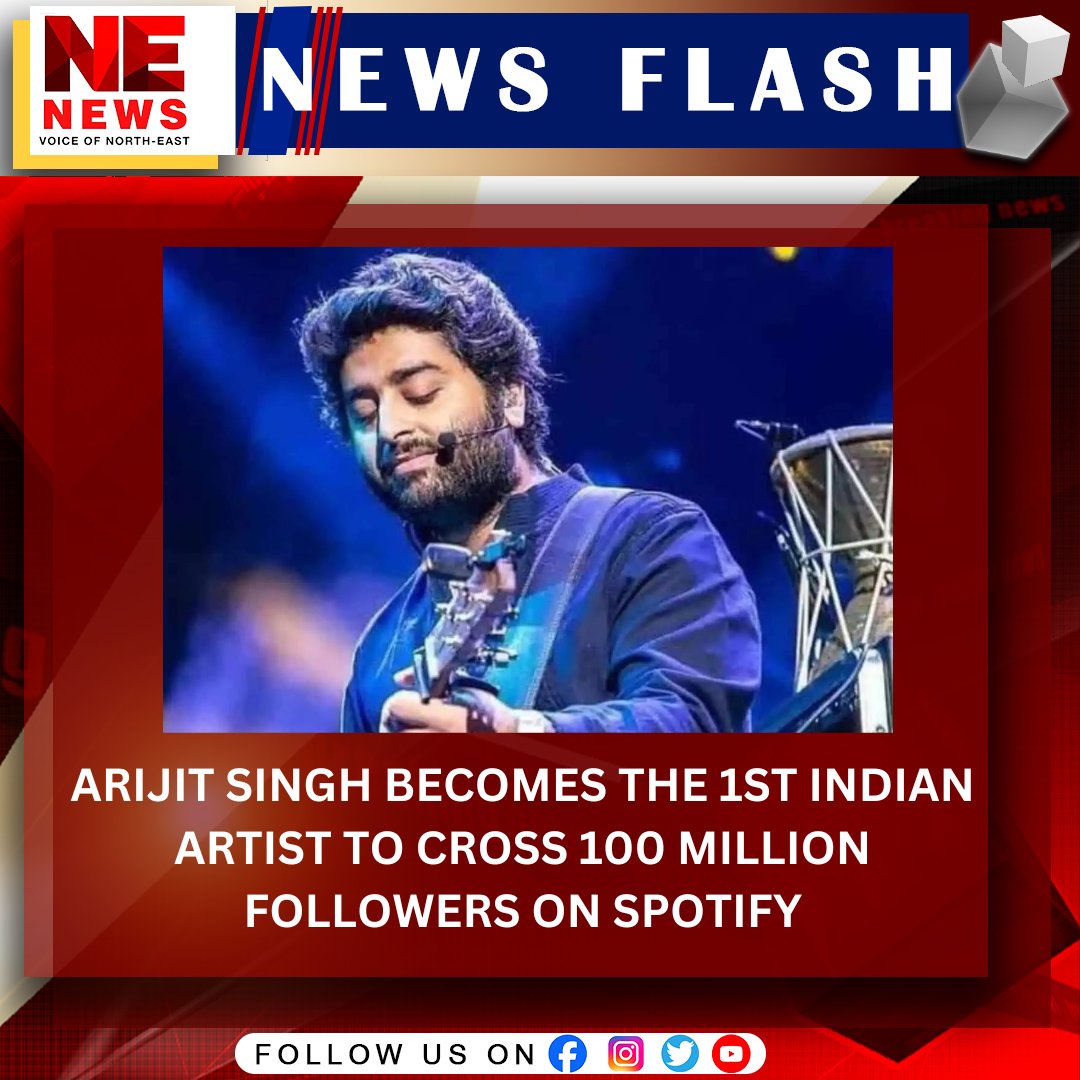 Bollywood singer Arijit Singh has crossed 100M followers on the popular streaming platform, Spotify.

Arijit Singh is the first Indian artist to achieve this feat.

#arijitsingh #Spotify #bollywoodmusic #nenewslive