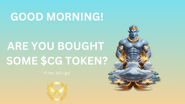 CG_Token's tweet photo. GOOD MORNING!
Did you bought some $CG Token?

https://t.co/62Hzj40utc

#CelestialGuard $CG #memecoin #100x #presale #pinksale https://t.co/feH1jc2waT