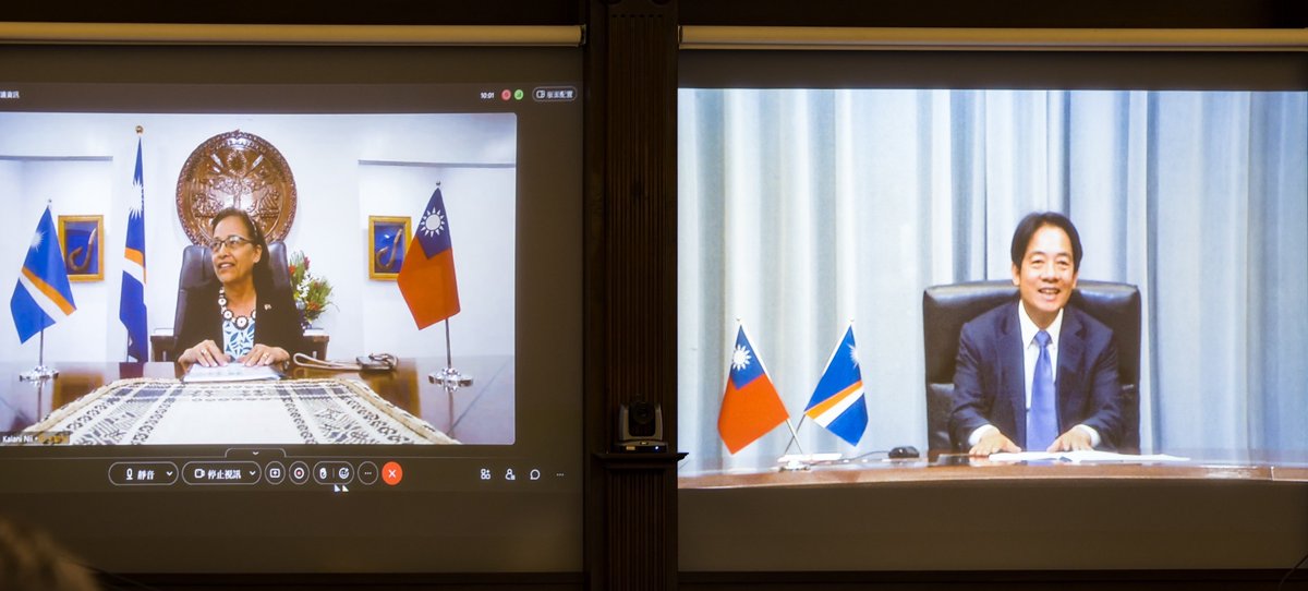 Pleased to speak with #MarshallIslands President @Senator_Heine today. Both #Taiwan and the Marshall Islands elected new presidents this year, embracing shared values of democracy & freedom and marking a new chapter in history. Excited to continue our nations' shared initiatives.