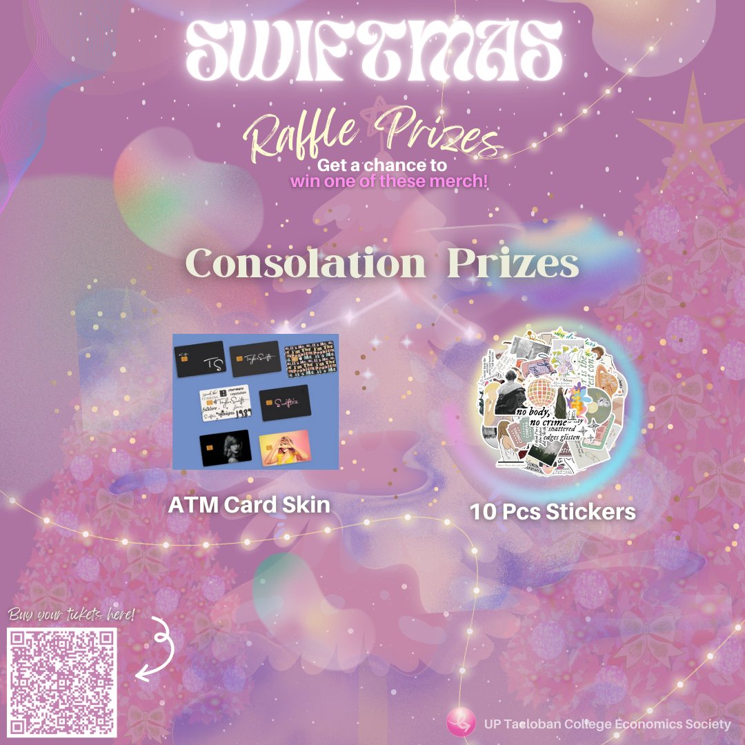 uptcecosoc's tweet photo. Now, let's not forget the CONSOLATION PRIZES! Have 𝒶 𝓉𝑜𝓊𝒸𝒽 𝑜𝒻 𝒯𝒶𝓎𝓁𝑜𝓇 𝒮𝓌𝒾𝒻𝓉 𝒾𝓃 𝑒𝓋𝑒𝓇𝓎 𝒶𝓈𝓅𝑒𝒸𝓉 𝑜𝒻 𝓁𝒾𝒻𝑒 with 𝗧𝗮𝘆𝗹𝗼𝗿 𝗦𝘄𝗶𝗳𝘁 𝗔𝗧𝗠 𝗖𝗮𝗿𝗱 𝗦𝗸𝗶𝗻 💳 and 𝒅𝒆𝒍𝒊𝒈𝒉𝒕𝒇𝒖𝒍 𝒔𝒆𝒕 𝒐𝒇 𝑺𝒘𝒊𝒇𝒕𝒊𝒆 𝒔𝒕𝒊𝒄𝒌𝒆𝒓𝒔 🖼! https://t.co/rz68IHxjw7