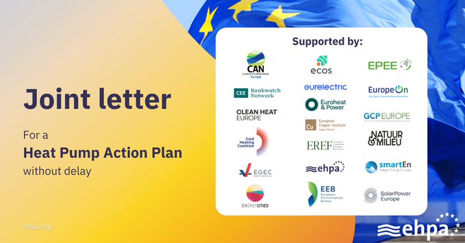 EGEC_geothermal's tweet photo. 🤩It's #HeatPump Action Plan time! #EGEC, along with 18 #EU organisations, calls on @EU_Commission to:

❄️Make #cleanheating &amp; #cooling accessible for all
🙌Ensure strong markets
🚀Help the 🇪🇺 reach energy independence

More info: https://t.co/nhVqVCmNvR https://t.co/s3Y0xEUPKY