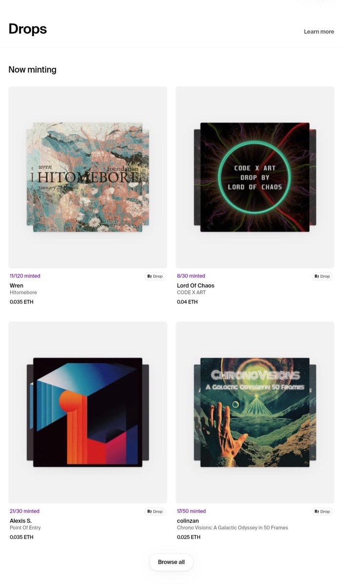 Chrono Visions: A Galactic Odyssey in 50 Frames 

Minting on <a href="/foundation/">Foundation 🌐</a> 
Get yours now and be part of the space journey

Link below👇