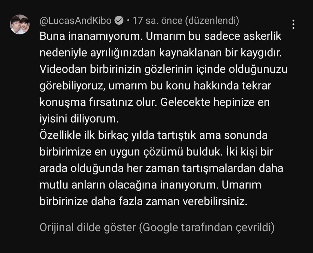 minika7733's tweet photo. #LucasAndKibo bosungjun'un ayrılık videosunun altına böyle bir yazı bırakmış o kadsr haklı konuşmuşlar ki cidden aglicam #BosungJun umarım askerlik yüzünden ayrılmamışlardir korede gaylere fazla iyi davranmıyorlar ve bosung şu an askerde daha tehlikeli yani🧍‍♂️🧍‍♂️ https://t.co/nXdtLUTZrP