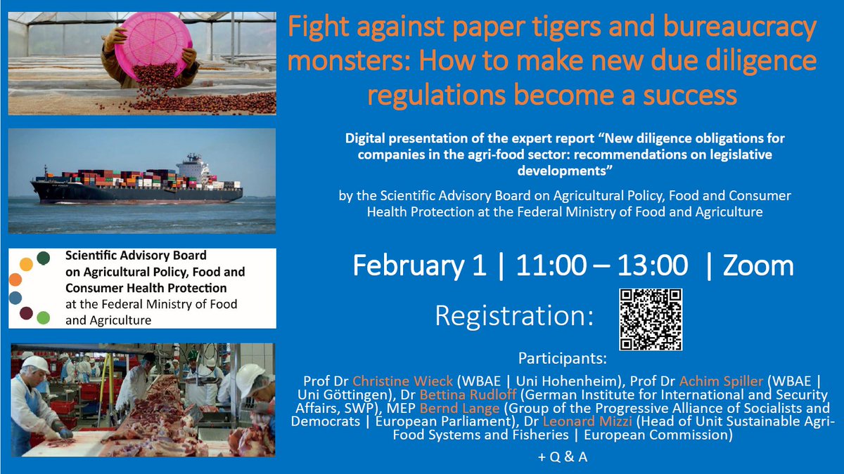 Looking forward to discuss the scientific advisory councils' report on due diligence in agriculture for the German agri ministry with <a href="/berndlange/">Bernd Lange</a>, lenoard mizzi. Please register and discuss  with us 👇🌾🐄👇