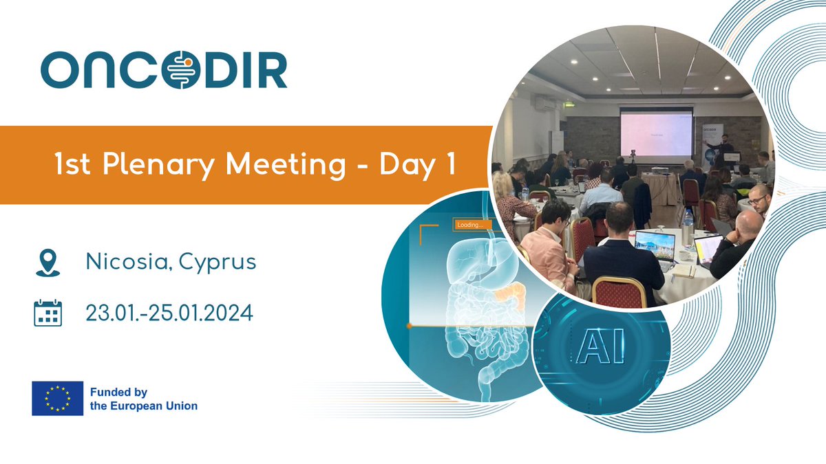 📢We are happy to announce that the @ONCODIR consortium started yesterday the 1st Plenary Meeting in beautiful Nicosia! Day 1 has already been eminently productive and insightful! Thanks to all partners for the active participation and lively discussions on #CRC and #AI thus far!