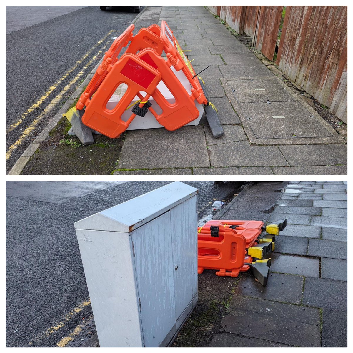 💬 Fountain Road utility cabinet back in place after our intervention. Thanks to residents for flagging.
