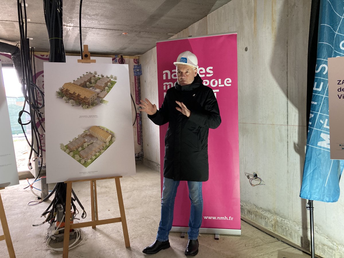 NMHabitat's tweet photo. [Visite de chantier 🏗️ ]

Ce matin, visite-presse sur notre chantier le Domaine des Vignes aux #Sorinières, en compagnie de @thomasquero, la Ville des Sorinières, Nantes Métropole Aménagement, MILLE Architecte, @NantesMetropole https://t.co/Z7ijpKH6X0