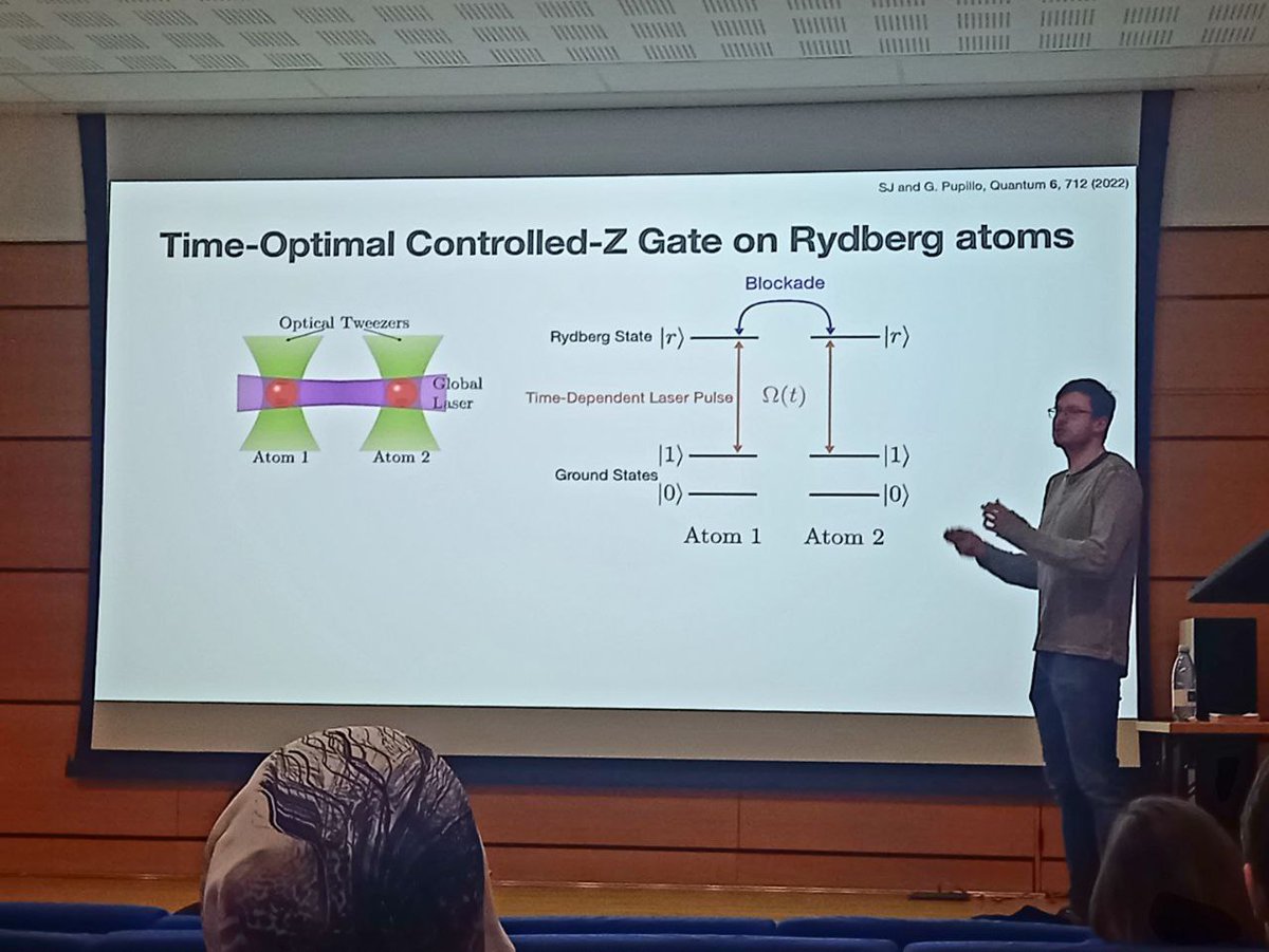 Spreading the knowledge about quantum computing on Rydberg atoms to the broader audience. 
Last week our ESR Sven Jandura delivered an engaging intro talk to our chemistry colleagues. Got a few new minds captured!
#QuantumComputing #RydbergAtoms #ScienceTalks
