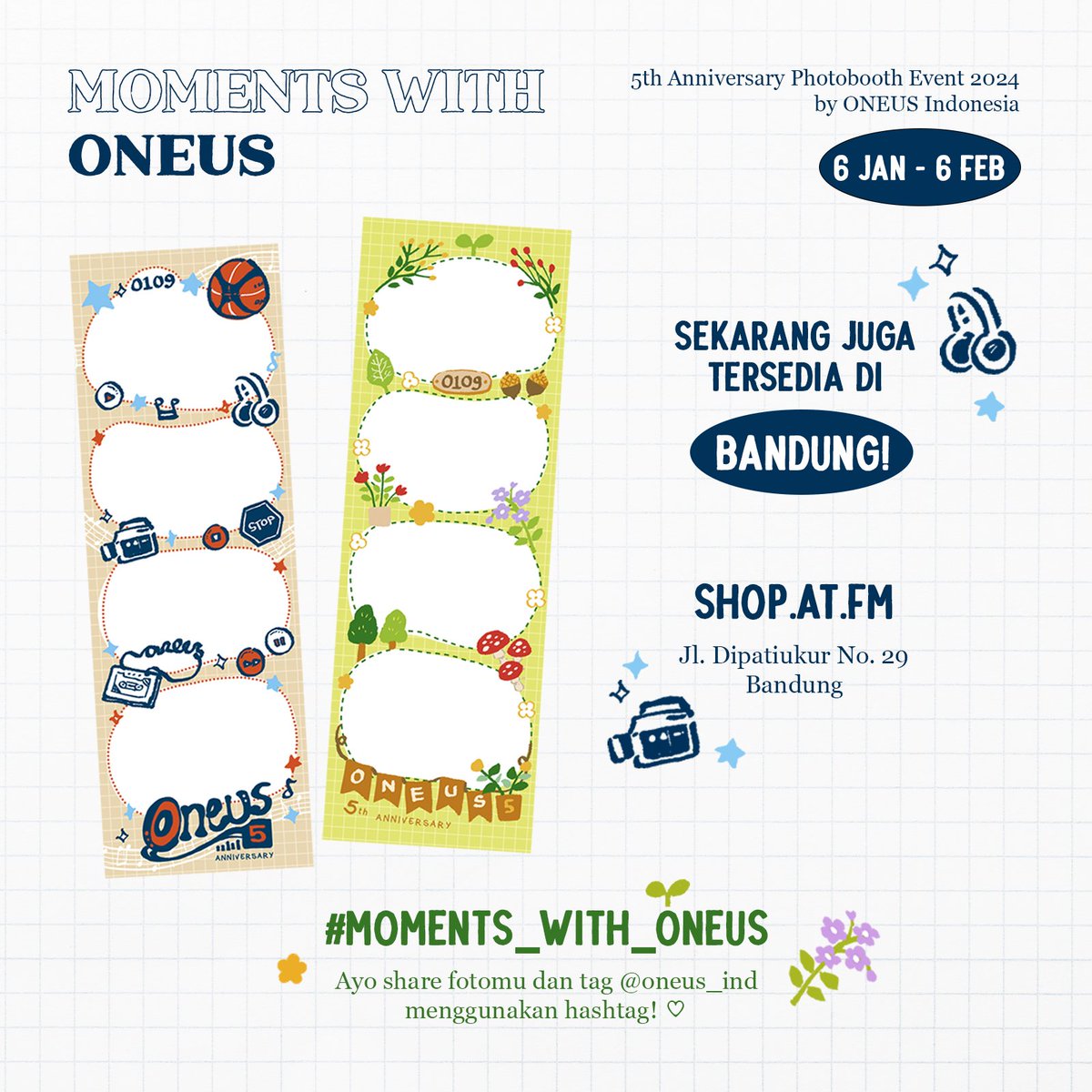 oneusidn's tweet photo. [ ONEUS 5TH ANNIVERSARY PHOTOBOOTH EVENT 2024 BY ONEUS INDONESIA ]

📹 MOMENTS WITH ONEUS 📹

1.1 - 1.2
♡ Jakarta

6.1 - 6.2
♡ Bandung
♡ Surabaya
♡ Surakarta/Solo
♡ Sragen
♡ Lombok
♡ Yogyakarta
♡ Karanganyar
♡ Bogor 

20.1 - 27.1
♡ Malang
♡ Balikpapan

Simak disini! 👇🏻 https://t.co/zIZ0jDDvwU