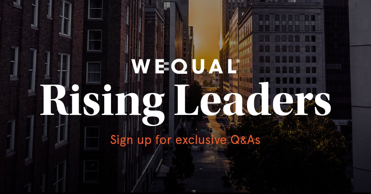 Sign up for one of our exclusive Q&amp;A events to find out how the new WeQual Rising Leaders program will transform your organization. wequal.pulse.ly/mhhcrgu3cl

#GenderEquality #BrokenRung #WeQual