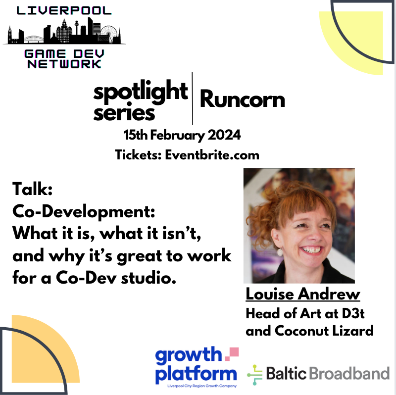 livgamesnetwork's tweet photo. Introducing our 1st speaker at our Runcorn event: Louise Andrew, Head of Art @d3tLtd and @CoconutLizard. 
Louise leads a team of 40+ Artists and Animators, working on AAA projects with world class clients and is passionate about creating cultures where artists thrive.
Tickets ⬇️ https://t.co/baVbsLos5N