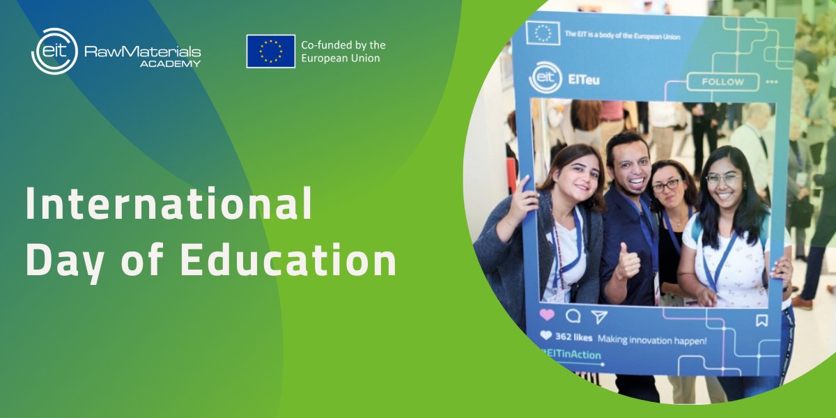 💚 Happy #InternationalDayofEducation! 
Join us in fostering a generation of thinkers, innovators, and leaders! 👉eitrm.eu/MasterSchool 👉eitrm.eu/PhD-School 👉eitrm.eu/LifelongLearni…