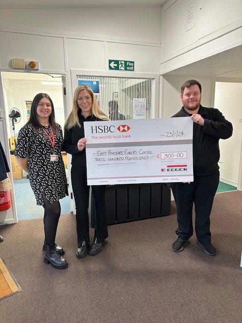 david_pirrie's tweet photo. Huge thank you to EGGER (UK) Limited and their team at the Barony Plant for their donation to us to go towards supporting young carers! 
@EACarers #eggerukltd https://t.co/yLb2W0diN9