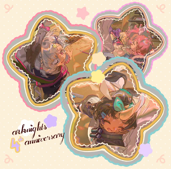 sneakpeak of the battle between Bubble and Popukar!  4th anniversary artbook is available    #Arknights4thAnniv #アークナイツ4周年
