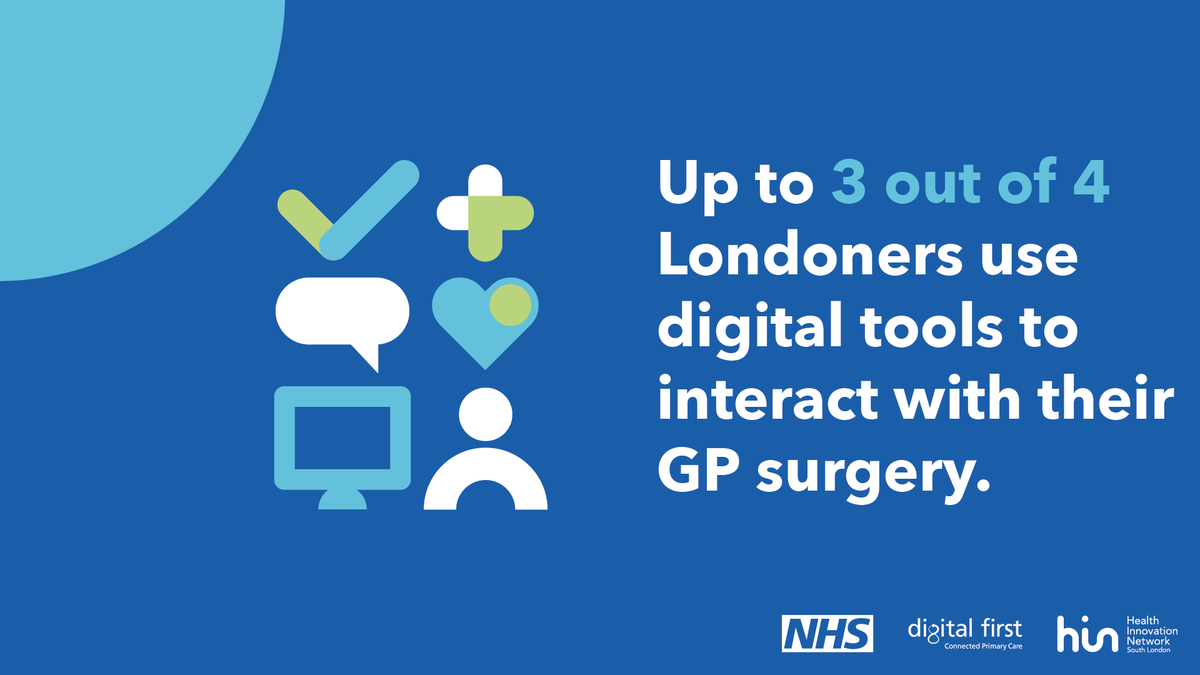 HINSouthLondon's tweet photo. Today, we're publishing new research looking at patient experiences of digital tools in primary care across London.

Although many patients surveyed said tools such as online forms and the NHS App were convenient ways to manage their healthcare, some frustrations remain. https://t.co/9v2YHgVN3K