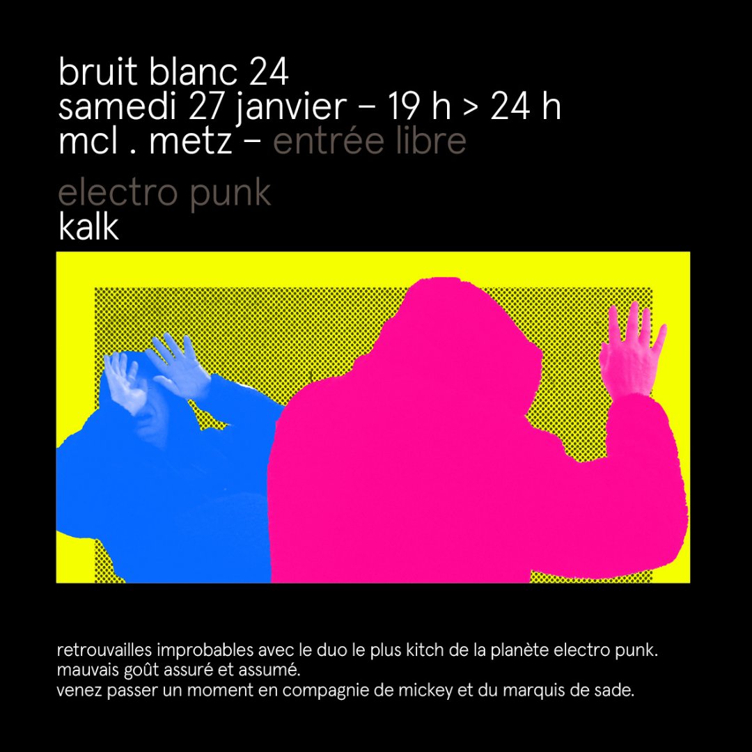 MCLMetz's tweet photo. BRUIT BLANC 24
Soirée éclectique électronique expérimentale épique
Samedi 27 janvier 2024 de 19h à minuit

Entrée libre

Réservation conseillée au 0387.325.324 ou sur notre site : https://t.co/hLyrFeJ1xH https://t.co/z8CkelwONV
