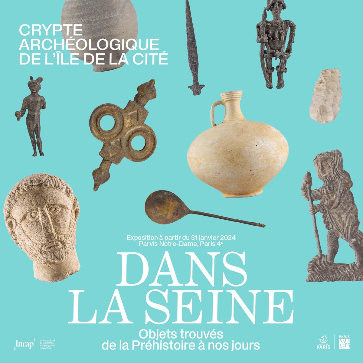 ⏳ J - 10
La <a href="/Crypte_Paris/">Crypte archéologique de l'Île de la Cité</a> nous emmène à la découverte des objets trouvés dans la Seine de la Préhistoire à nos jours !

Ces objets, issus de recherches ou de collectes, rappellent les interactions entre l’homme et le fleuve

pierre-laporte.com/a-venir/dans-l…