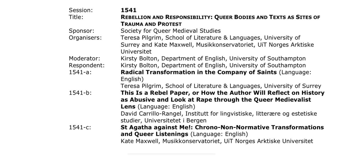 Dr Teresa Pilgrim #BionicMedievalist π³οΈββ§οΈπ³οΈβπ (@pilgrimteresa) on Twitter photo <a href="/IMC_Leeds/">IMC_Leeds</a> panel alert!! β¨
Super excited about this panel with <a href="/skatemaxwell/">Kate Maxwell</a> <a href="/davidcrangel/">David Carrillo-Rangel @queerunicorn.bsky.social</a> @lusignanmermaid β¨Iβll be speaking about Radical Transformation in the Company of Saints. SS Mildrith, Agnes, & Joan of Arc will all feature. Whatβs everyone else doing & whoβs going??π <a href="/IMC_Leeds/">IMC_Leeds</a> panel alert!! β¨
Super excited about this panel with <a href="/skatemaxwell/">Kate Maxwell</a> <a href="/davidcrangel/">David Carrillo-Rangel @queerunicorn.bsky.social</a> @lusignanmermaid β¨Iβll be speaking about Radical Transformation in the Company of Saints. SS Mildrith, Agnes, & Joan of Arc will all feature. Whatβs everyone else doing & whoβs going??π