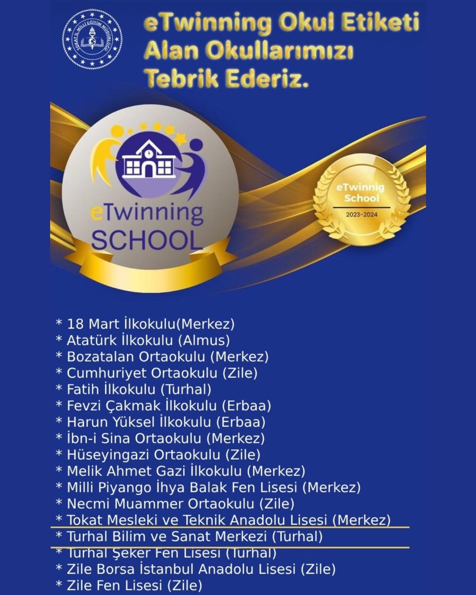 Kurumumuz ‘eTwinning Okul Etiketi’ almaya hak kazanmıştır. İngilizce öğretmenimiz Murat ÇAYLAK’ı ve sürece katkı sunan diğer öğretmenlerimizi tebrik ederiz 💐
