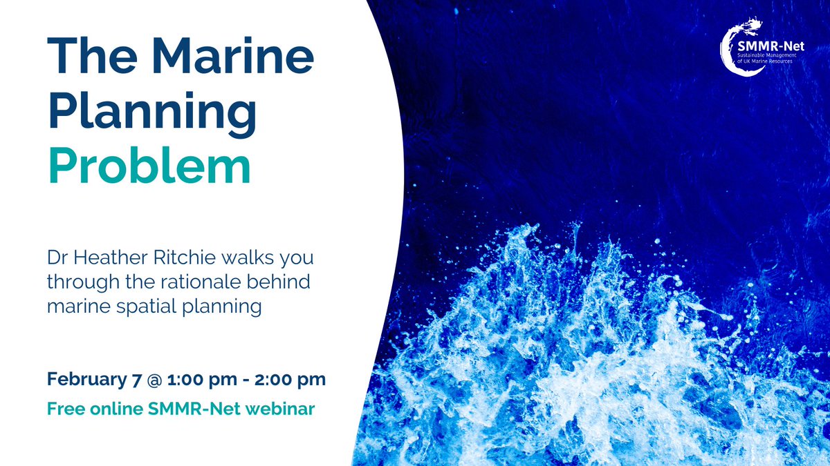 What is the 'Marine Planning Problem' ? In the first SMMR-Net Webinar of February, @hezjritchie of @QUBelfast will be investigating the ins and outs of #MarineSpatialPlanning across the UK and Ireland. Register here 👉 loom.ly/n-BTk5k