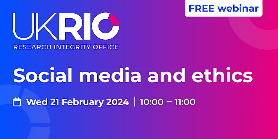 UKRIO's tweet photo. Our next free webinar is 'Social Media and Ethics' 
Date: Weds 21st Feb
Time: 10:00-11:00 GMT
Speaker:Dr Nicolas Gold, Associate Professor, University College London 
Reserve your space https://t.co/9kwMU0ZodB 
#SocialMedia #Webinar #Research #Ethics 
@pintofscience @ucl https://t.co/VgYtiJSMKc