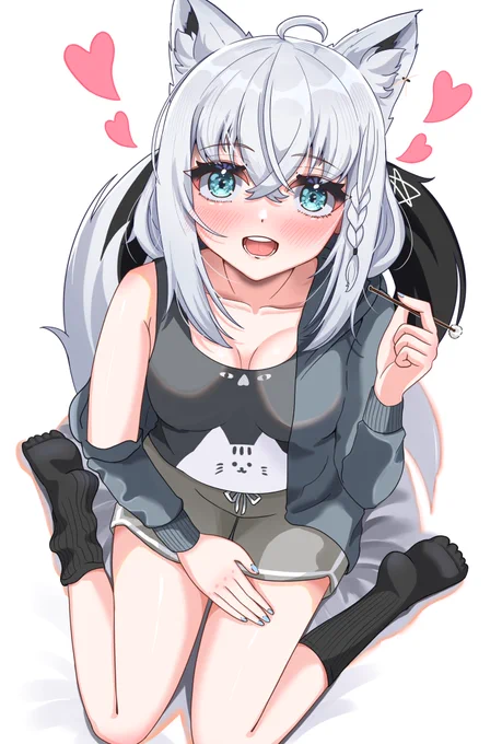 「白上が耳かきしてあげますから膝枕どうぞ」   #絵フブキ