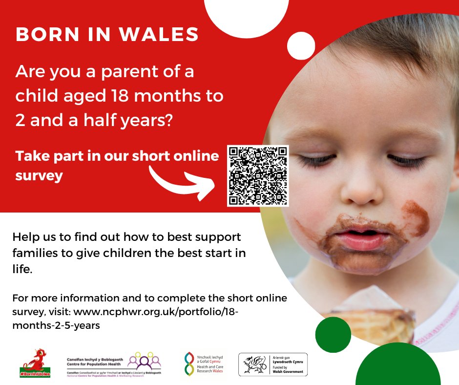 👶 Parenting a toddler aged 18 months to two and a half years old? Share your valuable insights with the #BorninWales study!

🏴 Join us in shaping the future of Welsh families!

👉 Participate in our quick online survey: bit.ly/3UH0SJt

Your experiences matter! 💙