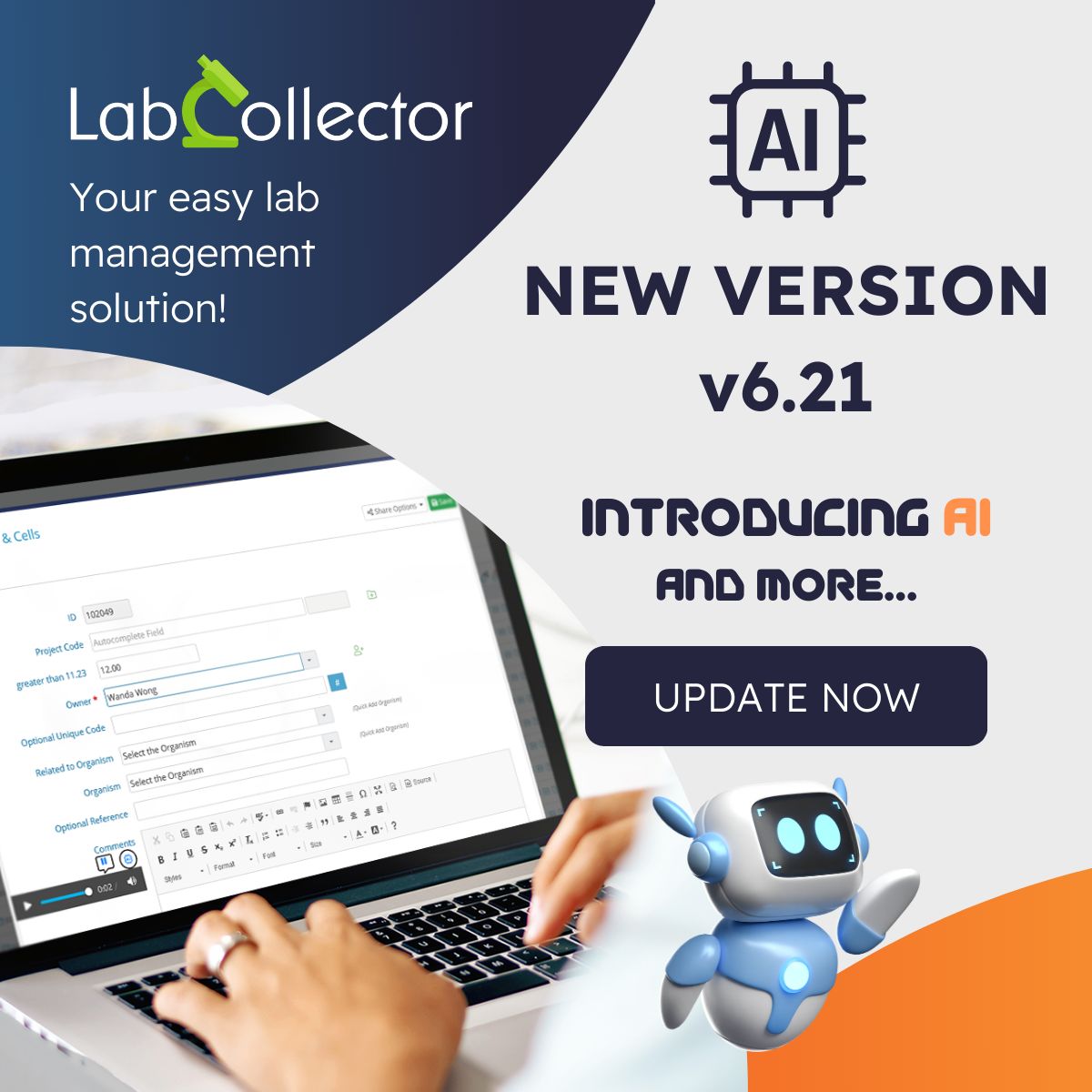 agilebio's tweet image. Unlock the future of lab management with LabCollector&apos;s AI innovations. ✨

For more details, read our Blog post: buff.ly/47HeY3O

#LabCollector #AgileBio #LabManagement #AI #OpenAI