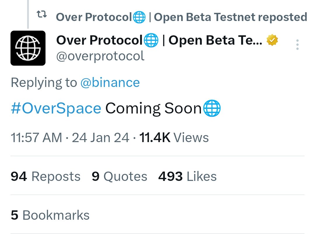 RizoWeb3's tweet photo. #OverSpace Coming Soon 💥
#OverProtocol #OverWallet #OVER $OVER #Airdrop #Airdrops #Layer1 https://t.co/bZaLyFgUQN