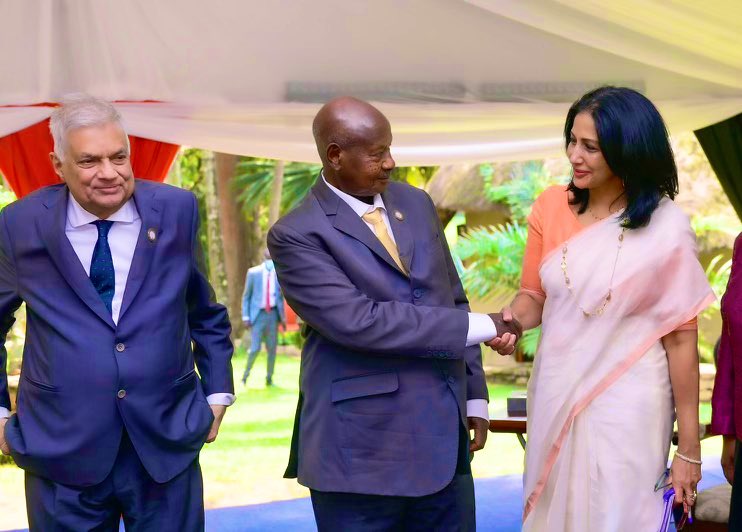 AWijewardane's tweet photo. At the 19th #NAMSummit in Uganda and the 3rd South Summit of the G77+China last week with the 🇱🇰 delegation led by President Wickremesinghe and FM Sabry. Congratulations to HE President Yoweri Museveni of 🇺🇬@KagutaMuseveni on assuming the Chairmanship of the #NAM Summit. https://t.co/Am79J4Zmj8
