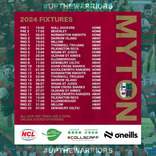 Myton Warriors ARLC tweet media