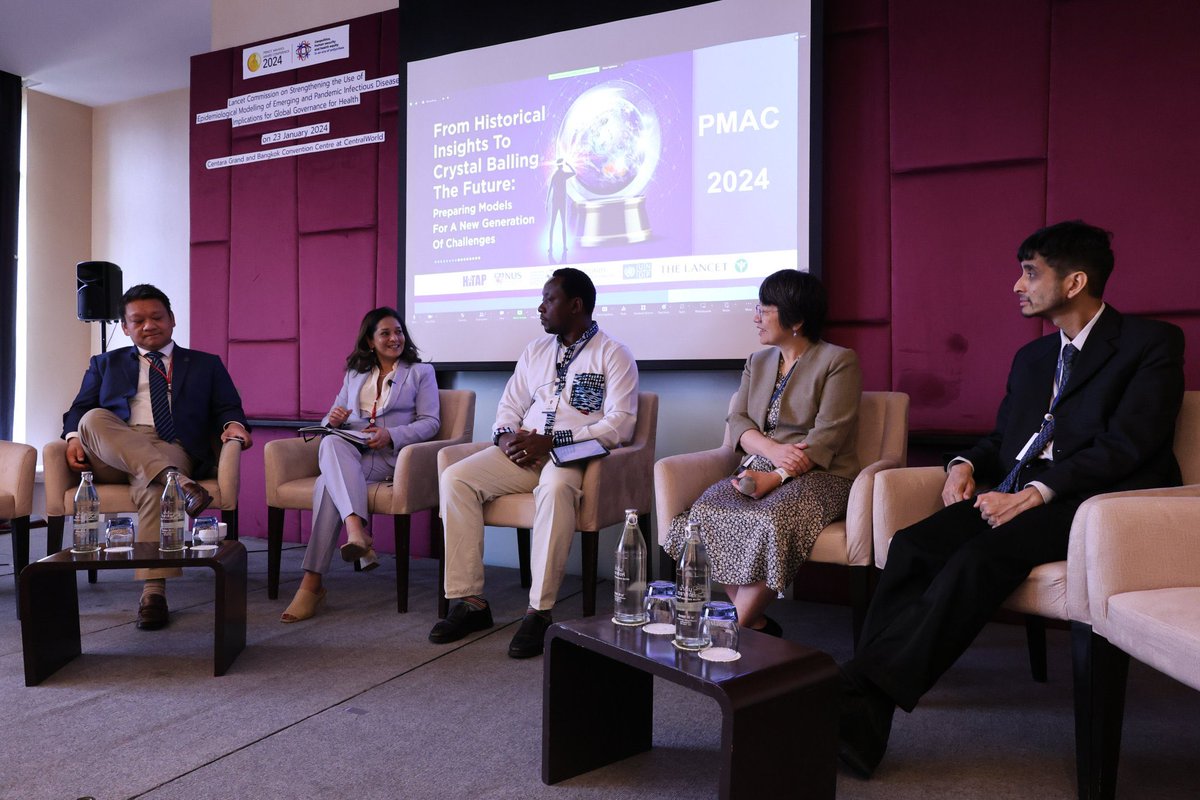 Pleased to participate in a fascinating discussion at #PMAC2024 on the power of epidemiological modeling in informing pandemic policy decisions. @HITAP_Thailand @ThumbiMwangi @markjit @gmleunghku