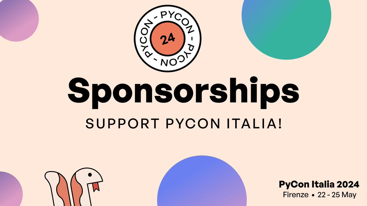 Grab the opportunity to shine and back PyCon Italia 2024 with all your awesomeness 😎 Become our sponsor and flaunt your brand to an enthusiastic Python tribe. Seize the chance by heading over to buff.ly/46L4LTi now to get our brochure! 🚀 #PyConIT2024