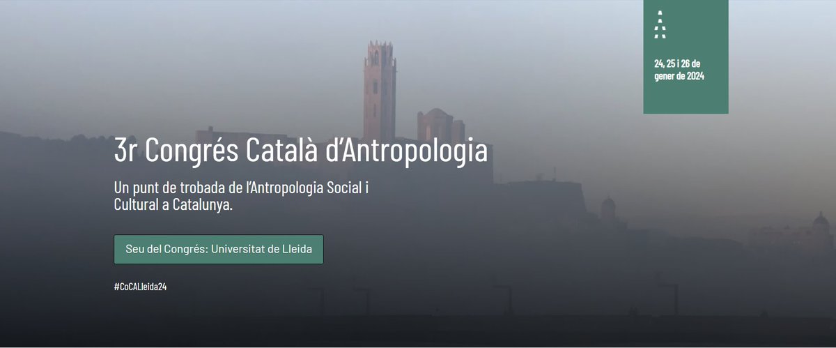 #CocaLleida24 Avui 24 de gener comença el 3r Congrés Català d'Antropologia <a href="/CoCantropologia/">CoCA.antropologia</a>, punt de trobada de l'antropologia catalana. Gran èxit de participació amb més de 350 professionals de l'antropologia. 
Us esperem a #Lleida 
coca.antropologia.cat