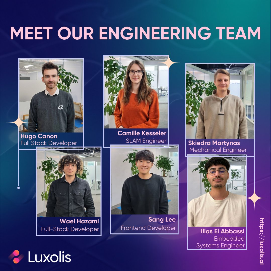 🔧👩‍💻 MEET OUR ENGINEERING TEAM! 🚀

👩‍💻👨‍💻 Together, they form the backbone of our Engineering Team, working in harmony to push the boundaries of what's possible. Stay tuned for more updates on the incredible tech they're bringing to life! 
#LuxolisTeam #TeamworkAtLuxolis