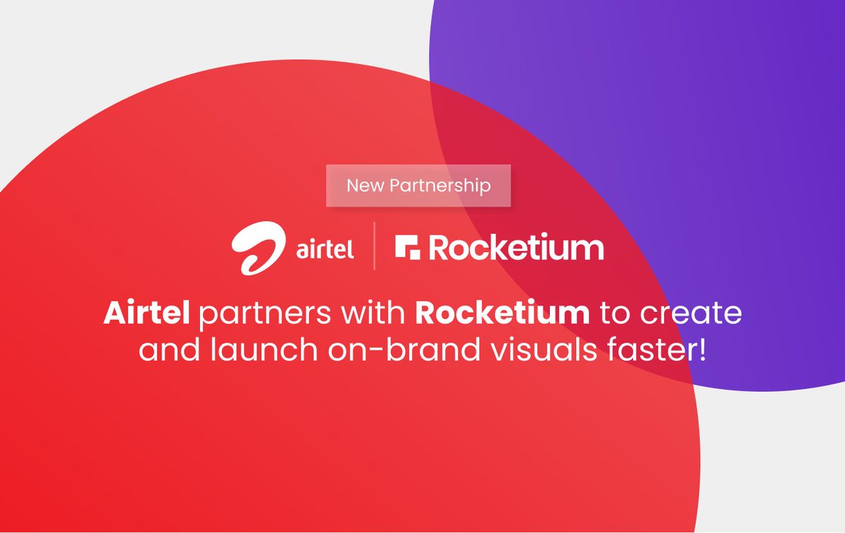 We're thrilled to share that India's leading telecom network, airtel, partners with Rocketium to enable creative automation for production of visuals and also ensure automated brand compliance for all their campaigns! 🎉

#partnership #Growth