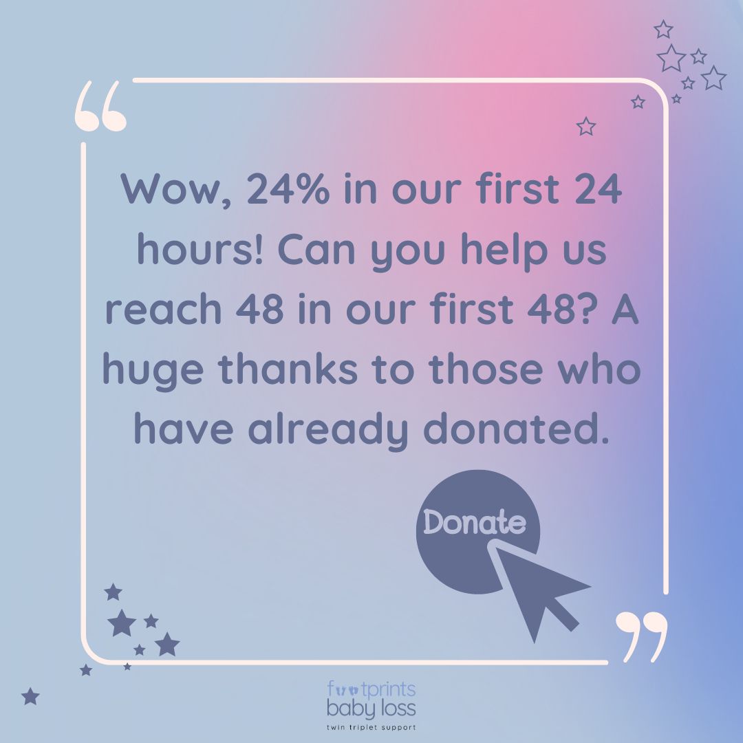 What an amazing start to our launch campaign. Thank you so much. Please keep sharing so that we can reach our target. 

buff.ly/3SrzNvD

#PregnancyLoss #BabyLoss #twinloss #tripletloss #multiplebirthloss #youarenotalone
#footprintsbabyloss #footprints #fundraising