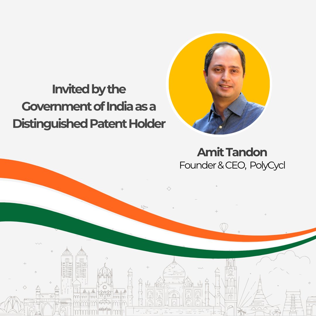 PolyCycl's tweet photo. Celebrating 75 Glorious Years of the Indian Republic! 
🎉🎆

On the occasion of our Nation's 75th #RepublicDay, we extend our gratitude to the Government of India for inviting Amit Tandon, Founder and CEO of PolyCycl, as a distinguished patent holder.
👉https://t.co/nfgwSLiBw6 https://t.co/E76q2iBVeS