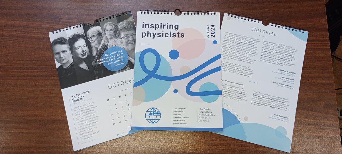 Super happy to have received the <a href="/EuroPhysSoc/">European Physical Society (EPS)</a> 2024 Inspiring-#Physicists calendars. I could read some strong statements -don't miss the editorial. One calendar went straight to the #lab coffee room to replace the 2023 calendar (sorry <a href="/colruyt/">Colruyt (NL/FR)</a>)

<a href="/LorenaFerra/">Lorena Ballesteros</a> <a href="/RicMuolo/">Riccardo Muolo</a> <a href="/WiS_unamur/">WomenInScienceUNamur</a>