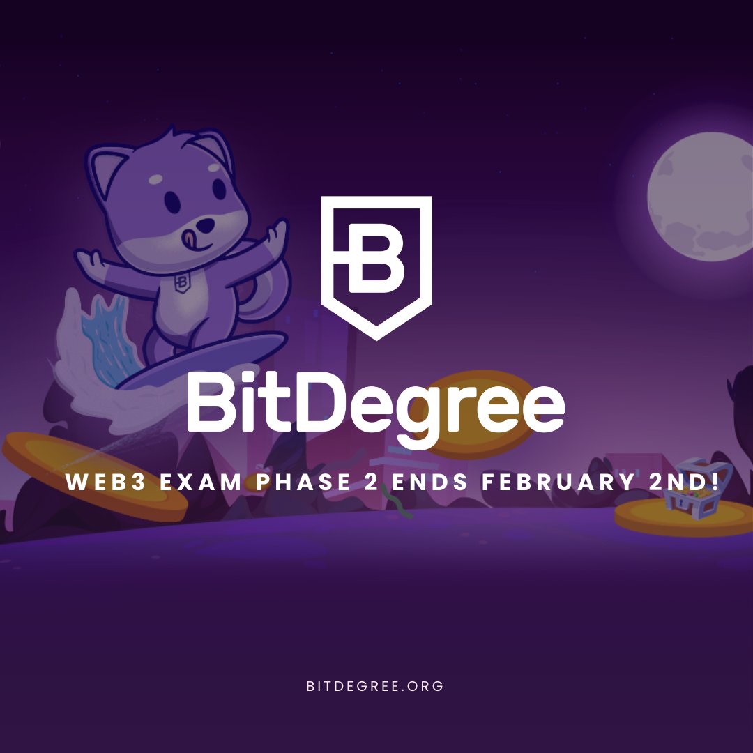 ⏰ Time's Running Out ⏰

The final countdown for Phase 2 of the #Web3Exam is here 🚀 Dive into the thrilling world of Web3, crypto, and DeFi with us completely free of charge!

Throughout this journey, you can mint FREE NFT Certificates of Completion and seize the opportunity to