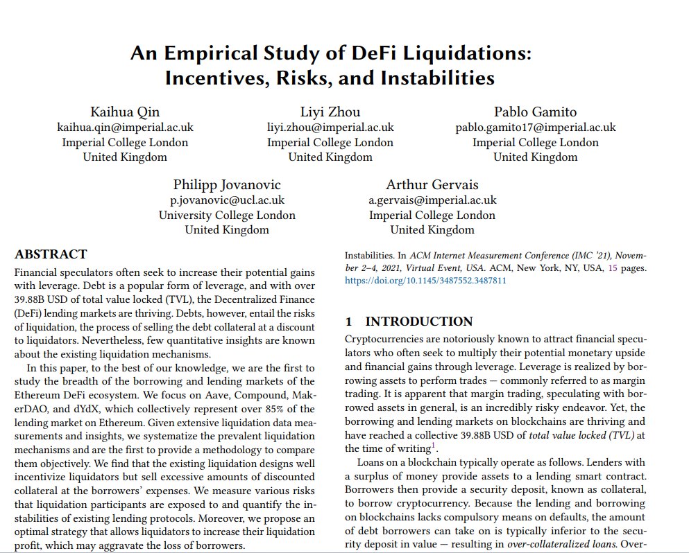 Smacaud1's tweet photo. Liquidations seem scary and mysterious to many

only few understood the in-depth of how it works and the risks associated with it

This paper is all you need to get the A-Z of liquidations —definitely worth reading!

Check the link in the post below 👇 https://t.co/SeID6YdA4W