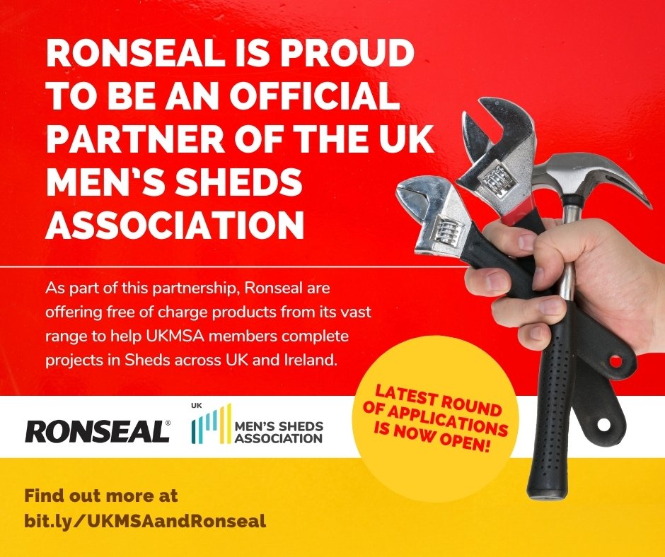 UKMensSheds's tweet image. Big Thanks to @Ronseal 
a supporter and partner of the Men's Sheds movement  #DIYProjects #Crafters