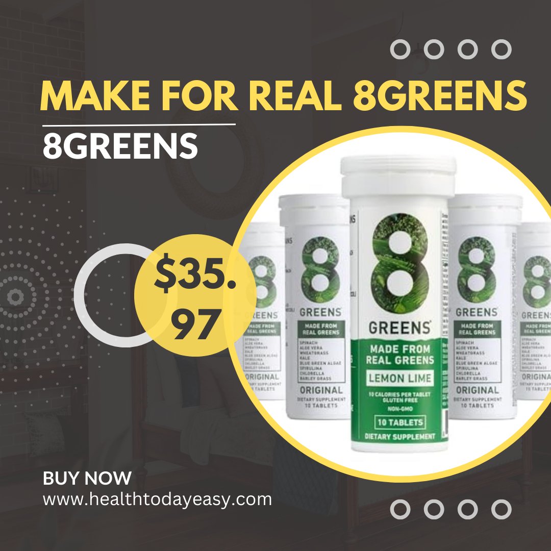 😎😎😎😎8Greens Daily Greens Effervescent Tablets - Superfood Booster, Energy & Immune Support, Made with Real Greens, Greens Powder, Vitamin C, Lemon Lime, 30 Table
See More: healthtodayeasy.com/product/8green…

#8greens #8green #Tablets #tabletstand #Tabletsforkids #greentablets #vitaminc