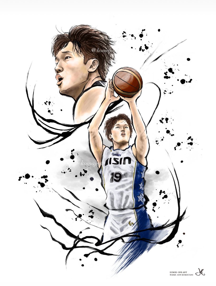 🏀 ━━━━━━━━━
　　𝐒𝐔𝐌𝐈𝐄 ・𝐈𝐍𝐊𝐀𝐑𝐓
　　 ━━━━━━━━━ 🏀

「西田 優大  Bリーグ_2023-2024 」 🇯🇵

#西田優大  #YudaiNishida
#シーホース三河　#inkart  #墨絵  
#水墨画　#AkatsukiJapan  
#Bリーグ　#sportsart  
#スポーツイラスト