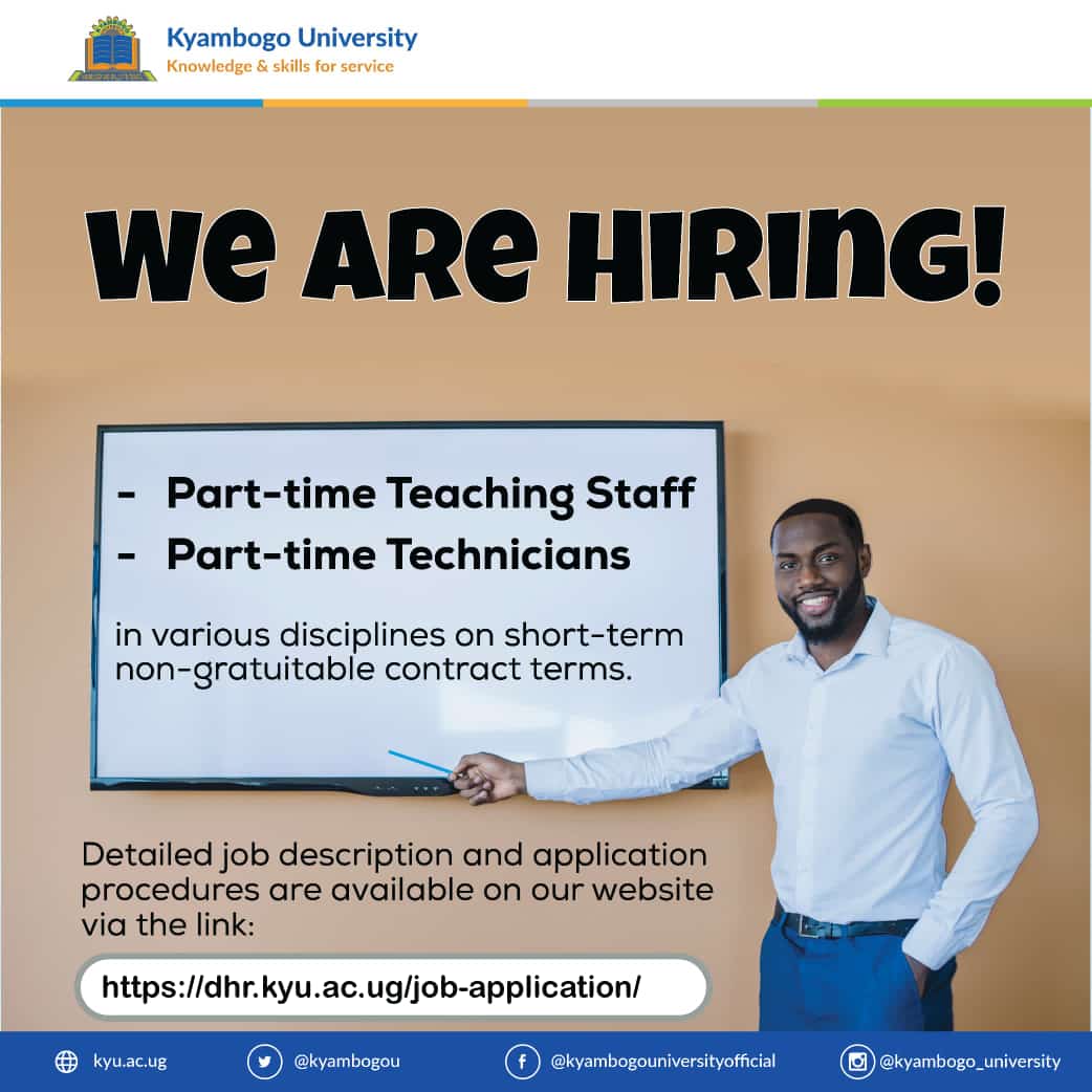 Exciting career opportunities await at Kyambogo University! 🎓 Join the innovative team and shape the future of education. Apply today! 
dhr.kyu.ac.ug/download/adver…